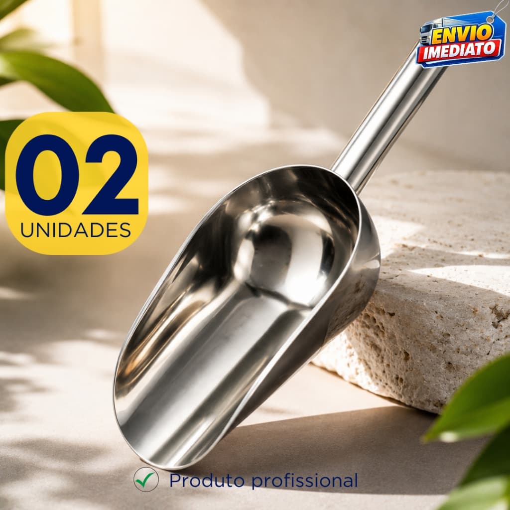Pá Inox Multiuso Churrasqueira Carvão Gelo Cereal Ração Pet Cozinha Grãos Concha Resistente