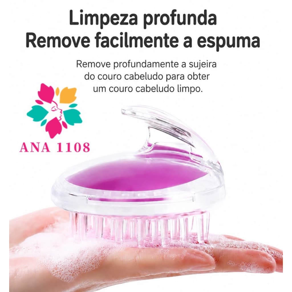 ANA1108 Escova Antiqueda Massagem Capilar E Corporal Queima Gordura/ Pente Massageadora Couro Cabeludo-RicH
