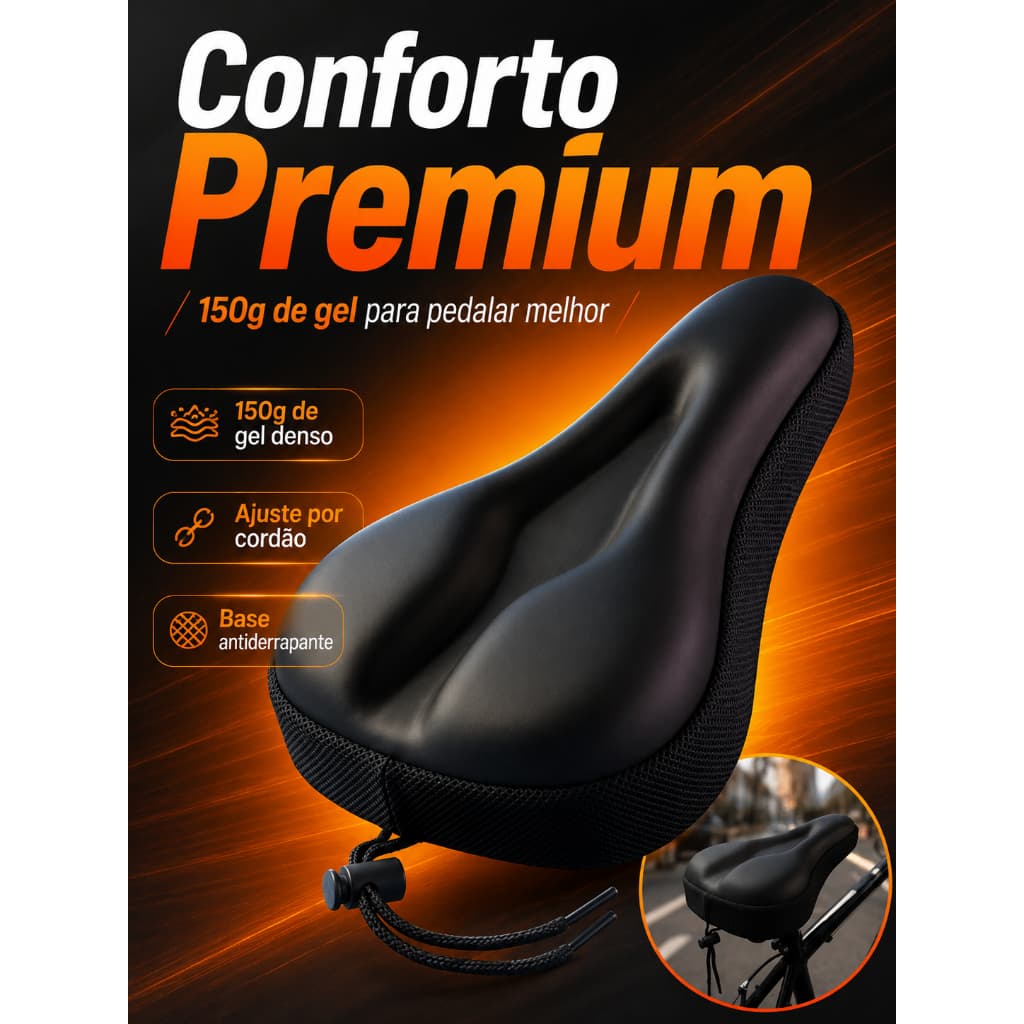 Capa Selim Bicicleta Gel Premium Conforto Maximo Almofada