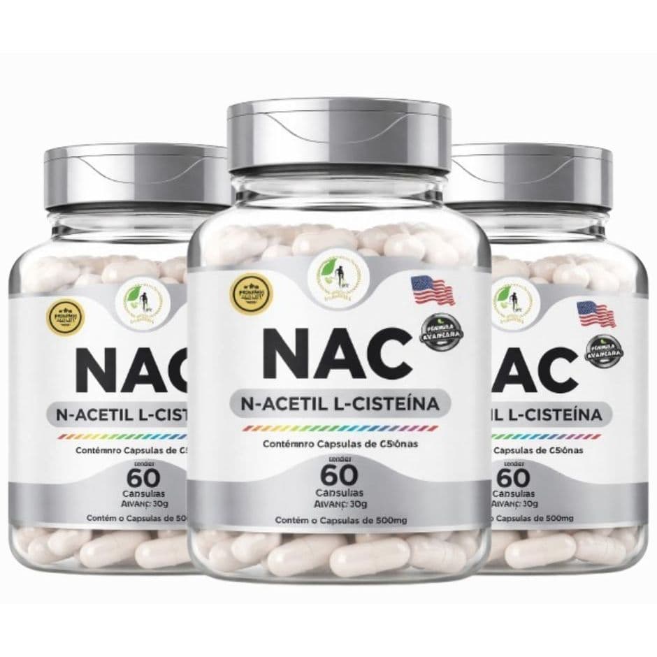 3x NAC N-Acetil L-Cisteína Precursor da Glutationa Imunidade - Fits Life