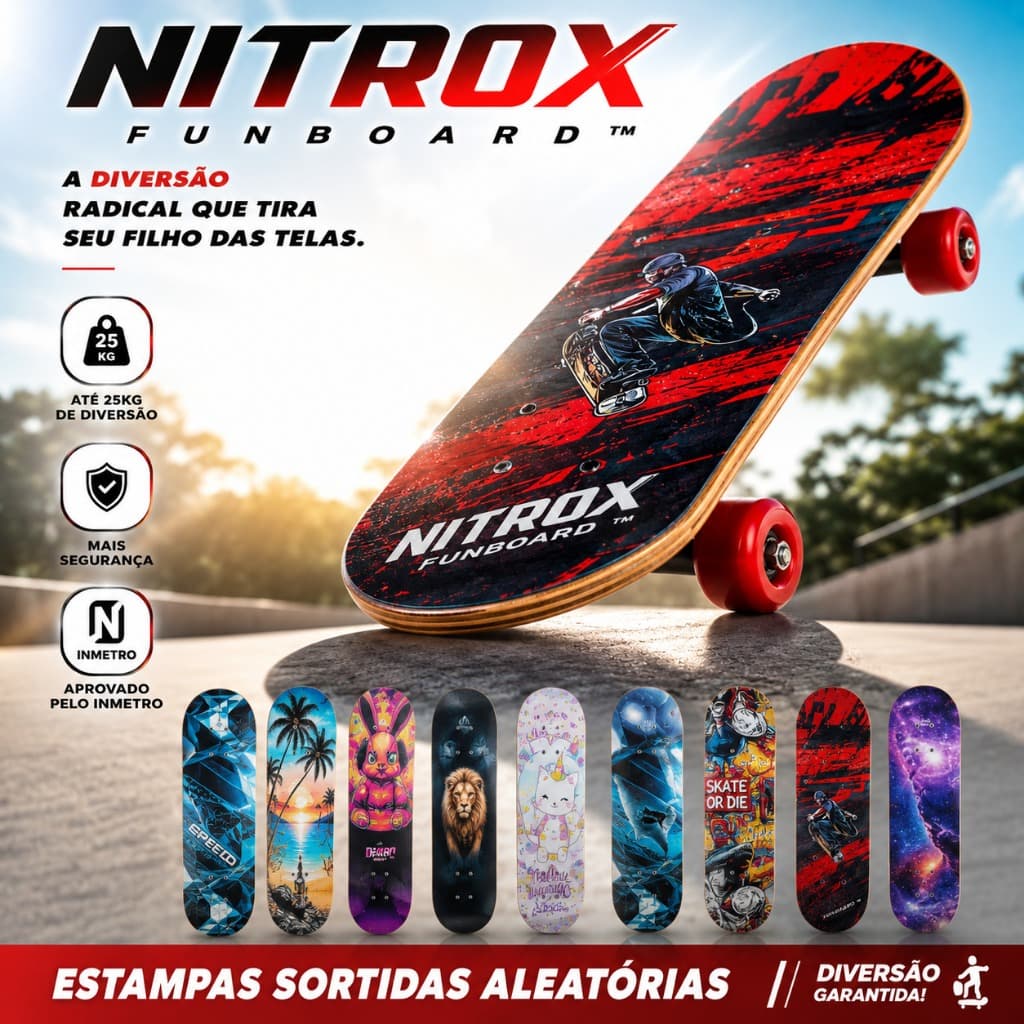 Skate Infantil Radical 4 Rodas Estampas Sortidas Aleatórias  Crianças Brinquedos Iniciante Presente