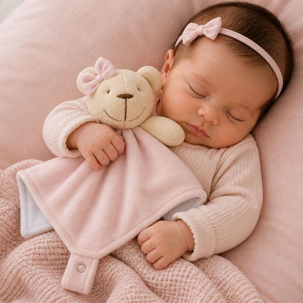 Naninha Para Bebe Com Prendedor de Chupeta Toalhinha Urso Rosa Leão Elefante Azul