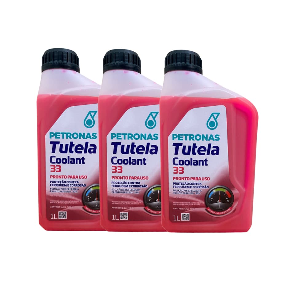 Kit 3 Litros De Aditivo Para Radiador Petronas Coolant 33 Pronto Uso
