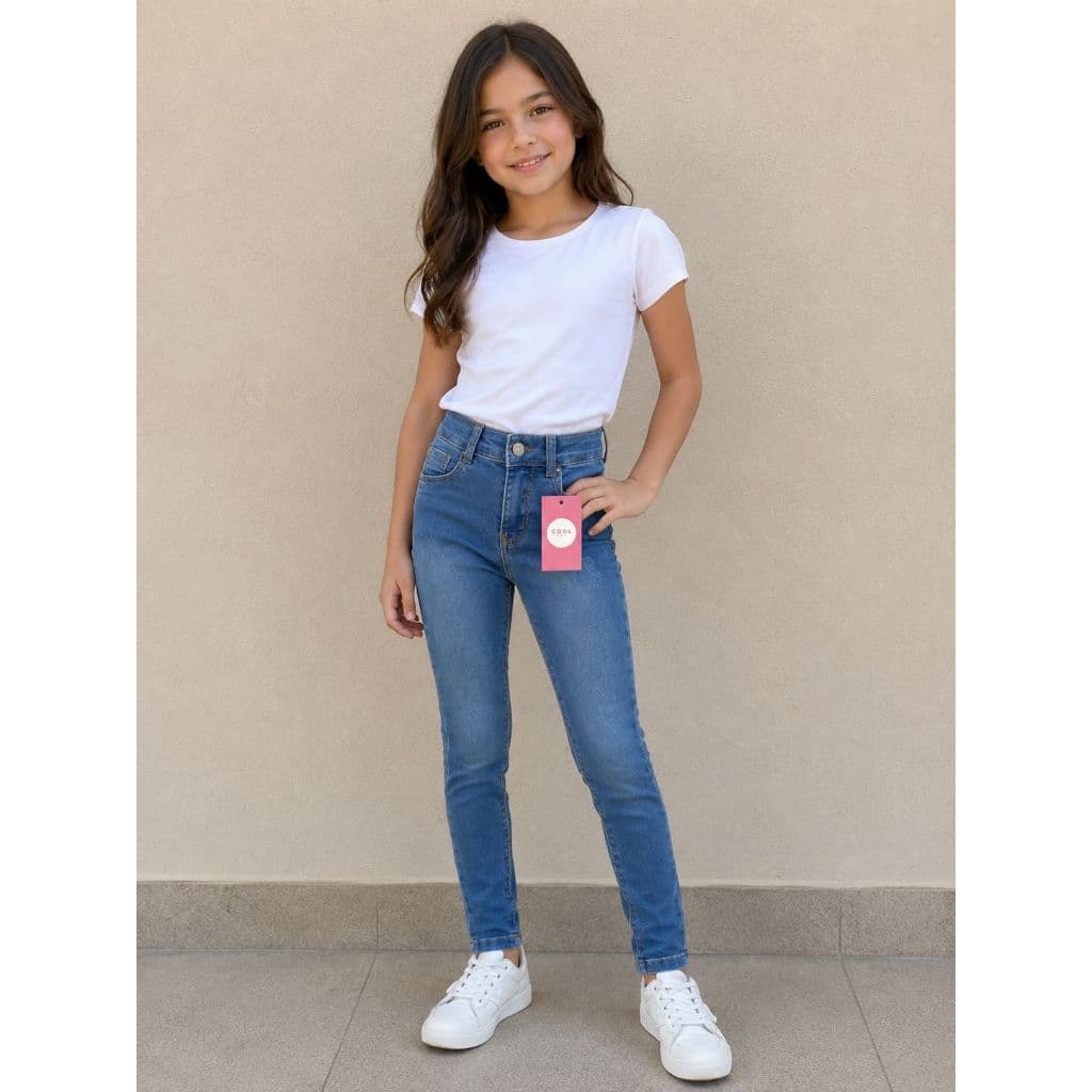 calça Jeans infantil Menina clara  4 6 e 8 anos