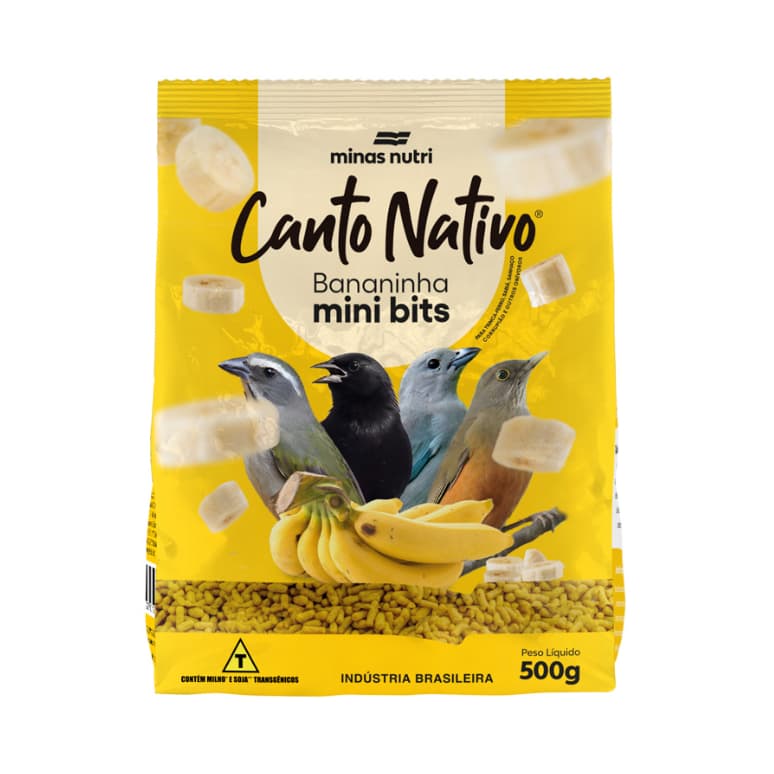 Ração Canto Nativo Bananinha Mini Bits 500g