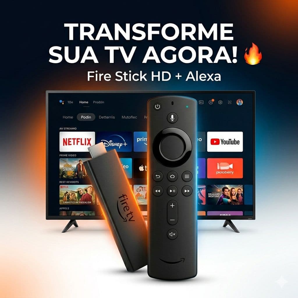 Fire Stick Amazon Original Alexa Transforma TV Em Smart TV Full HD