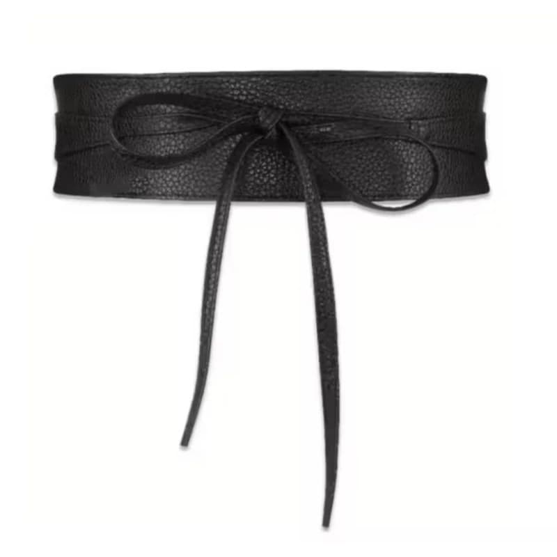 Cinto faixa de cintura largo de feminino em sintético, com laço de corset ajustável