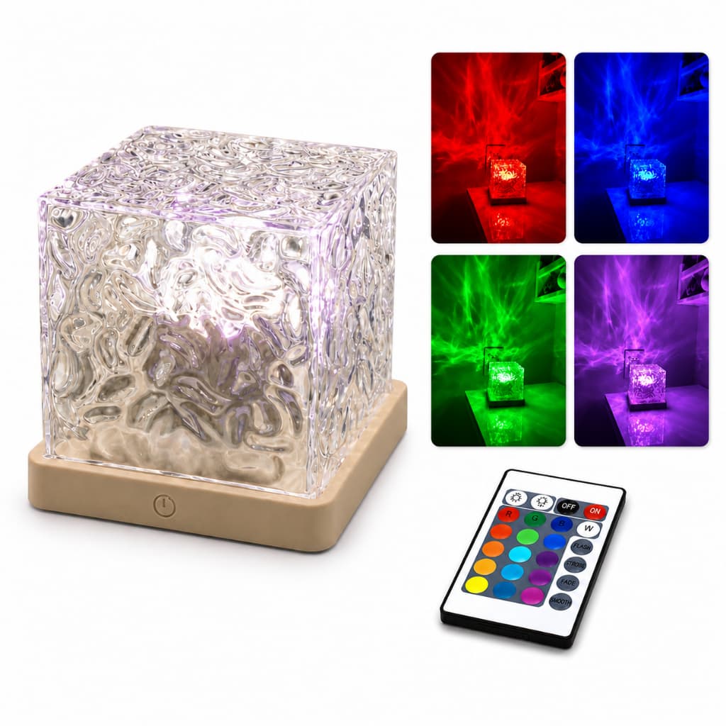 Luminária Cubo LED RGB 3D 16 Cores com Controle Remoto USB Abajur Decorativo para Quarto Sala Setup Gamer e Mesa