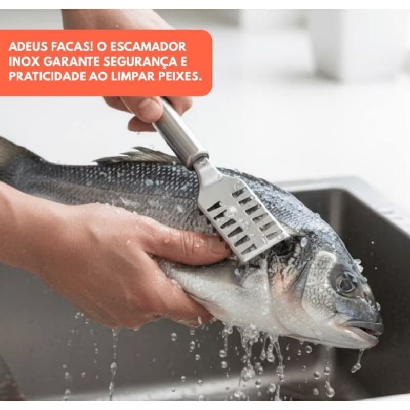 Escamador de Peixe com Lâmina Dupla e Design Ergonômico - Aço Inoxidável 1pc