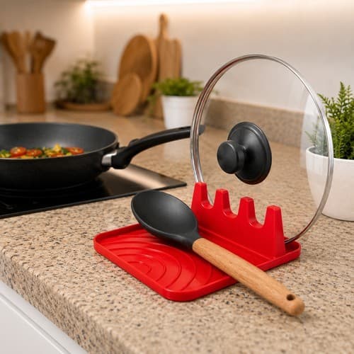 Suporte  Utensílios Cozinha Prático  Material Sustentável Organizador Talher Suporte Tampa Panela