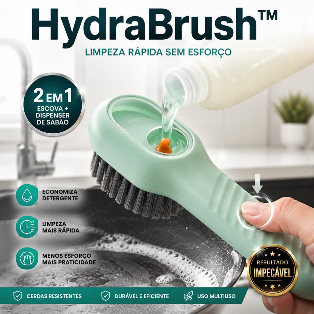 Escova com Reservatório de Sabão HydraBrush Cozinha