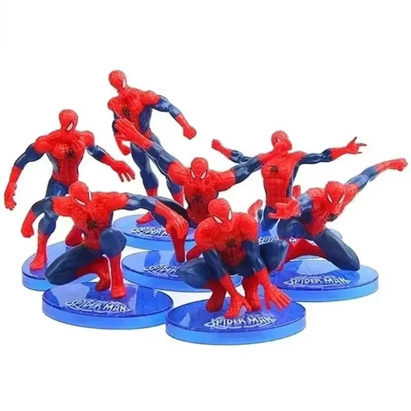 Kit 7 Bonecos Homem Aranha Marvel Vingadores Brinquedo Infantil Para Brincar