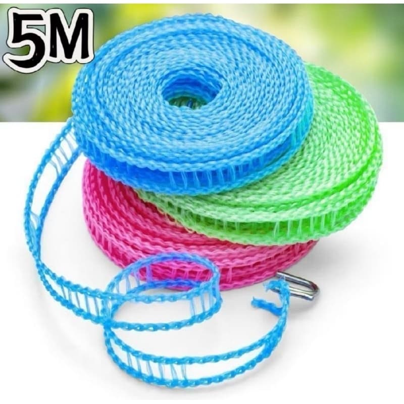 Corda de Roupas Antiderrapante Varal 5 Metros Nylon Para Cabides Ajustável Portátil Secagem De Roupas Corda ao Ar livre
