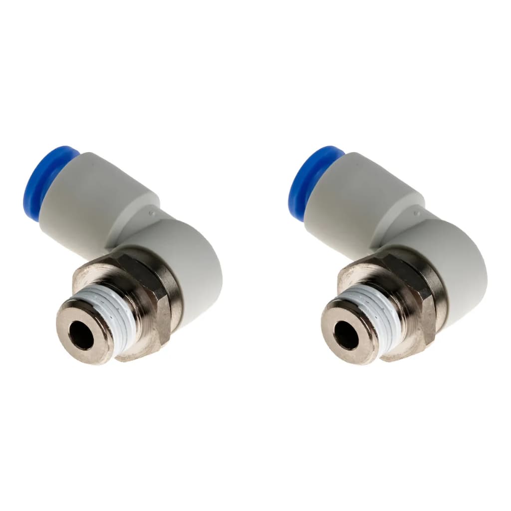 Ksl04-01s | Smc | Kit 2 Conexão Conector Pneumático Rotativo Tipo SMC Engate Rápido Em L 4mm R1/8