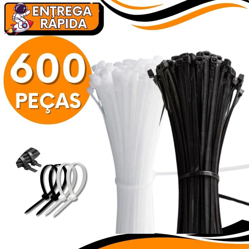 Enforca Gato Cinta Plástica Nylon Abraçadeira Lacre Plástica Organizador Preto Várias Medidas Profissional Domestico