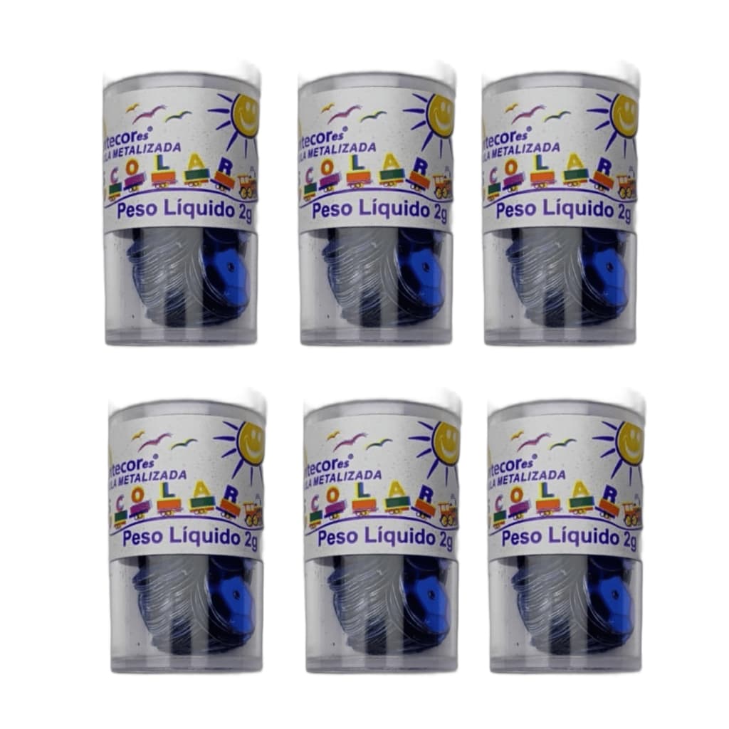 Lantejoula Metalizada Azul Royal Artesanato Kit C/ 6 Potes