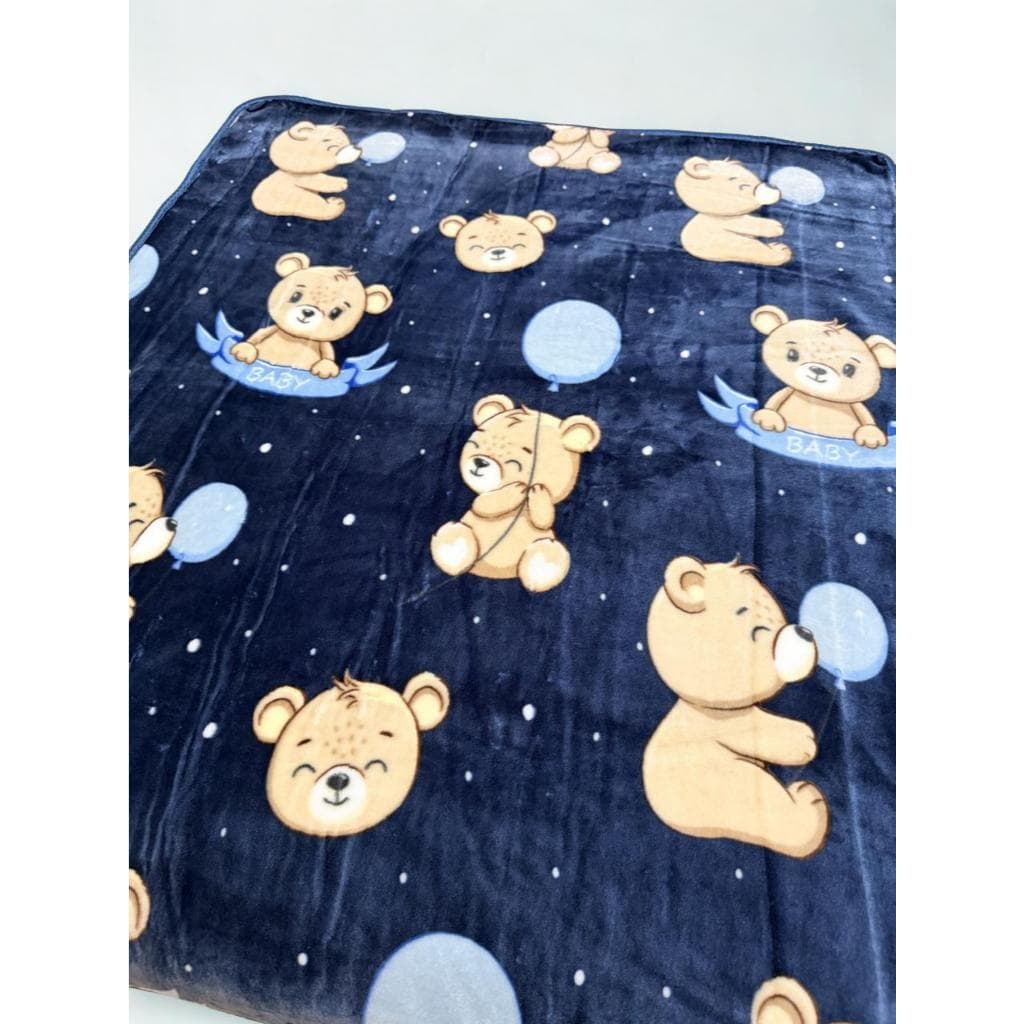 Cobertor Bonno Baby 90 X 110 Toque De Seda Etruria Ursinho Menino Menina Azul Marinho Etruria