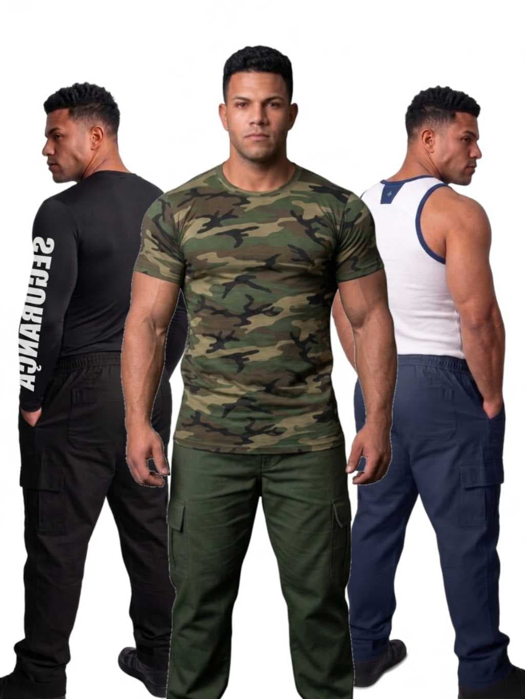 Calça Cargo Masculina Roupas Masculinas Streetwear Sarja Original