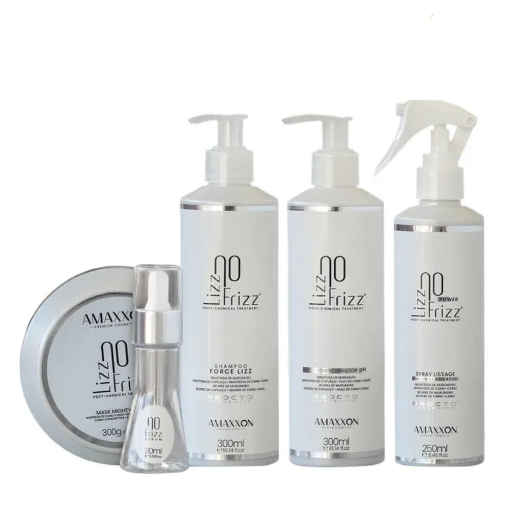 Kit Lizz No Frizz Completo Anti Frizz Hidratação Cabelos Danificados