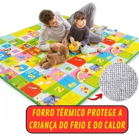 Tapete Termico Infantil Bebe Estampas Atividades Educativo Impermeável Antifriagem Proteção Chão