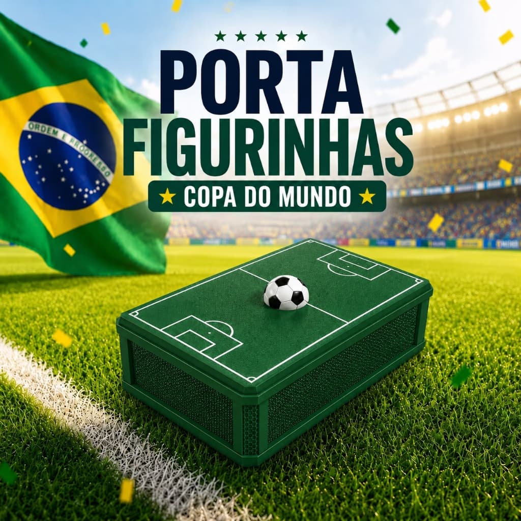 Porta Figurinhas da Copa do Mundo Caixa Organizadora para Álbum Futebol