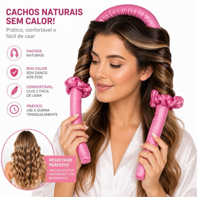 Modelador de Cachos Sem Fonte de Calor  + 2 Xuxinhas | Cachos Naturais
