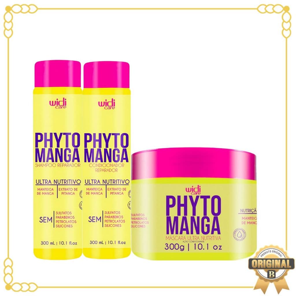 Kit Shampoo + Condicionador + Máscara Ultra Nutritiva 300 G Phytomanga Widi Care