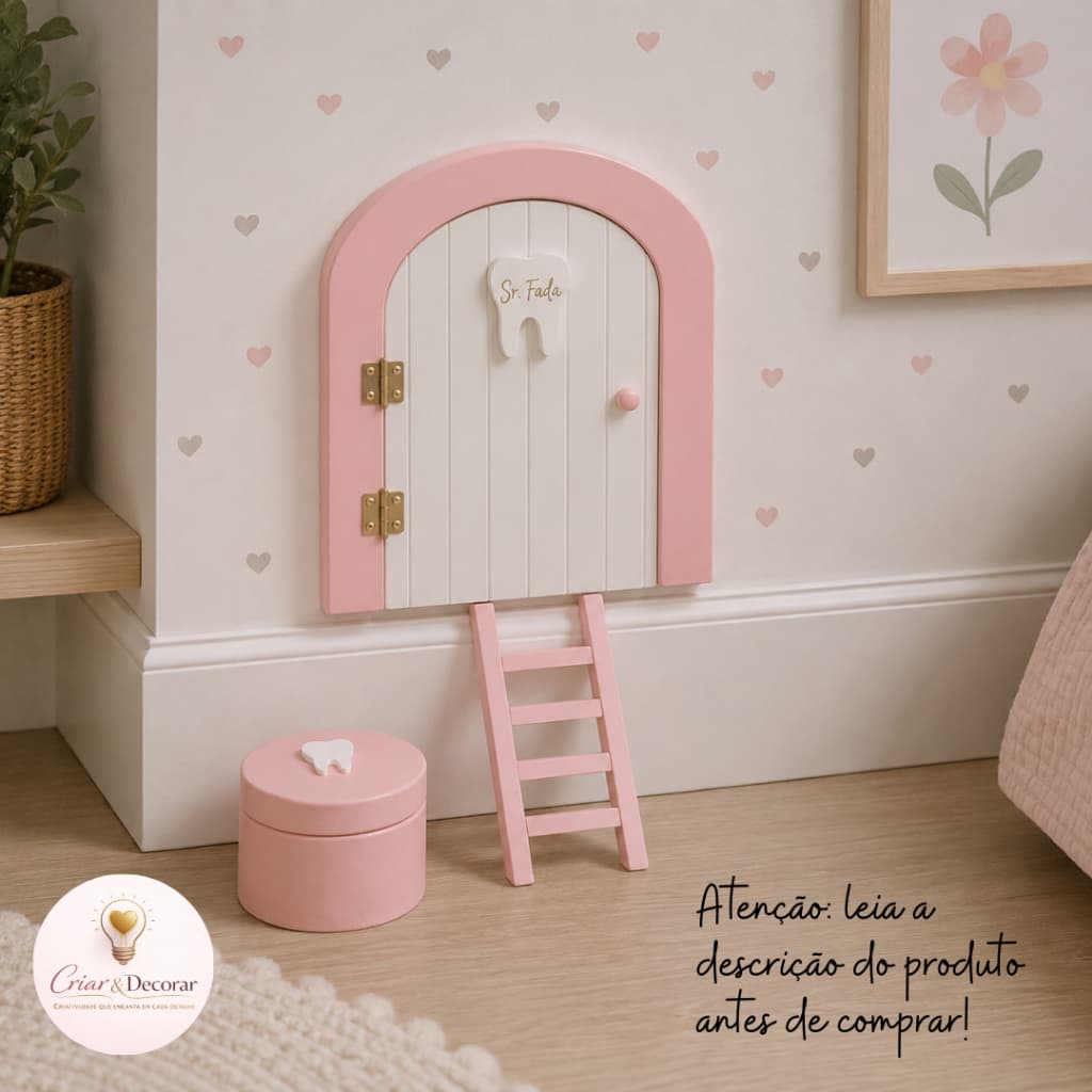 Porta Fada Do Dente Infantil Com Pote Dentinho Decoração 3D Ref:082