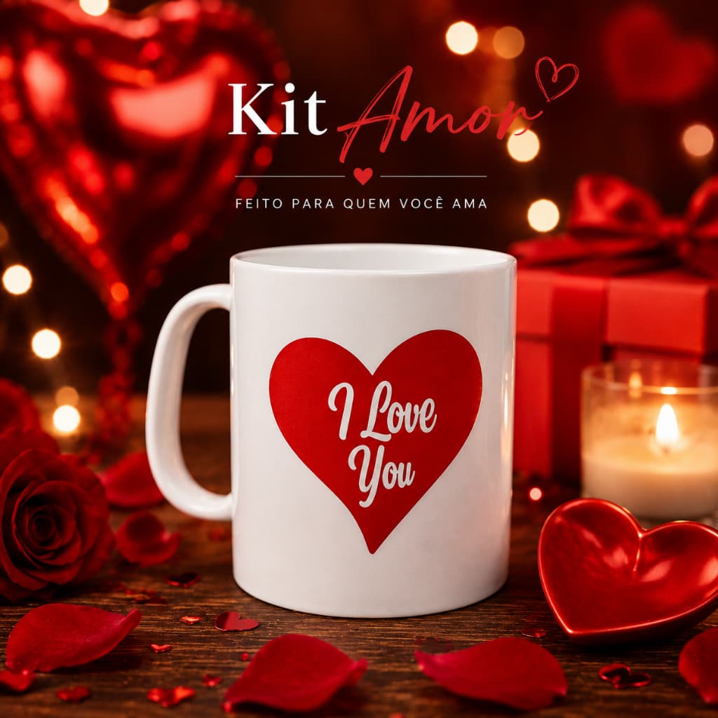 Kit 10 Canecas Amor I Love You Presente Perfeito Dia dos Namorados