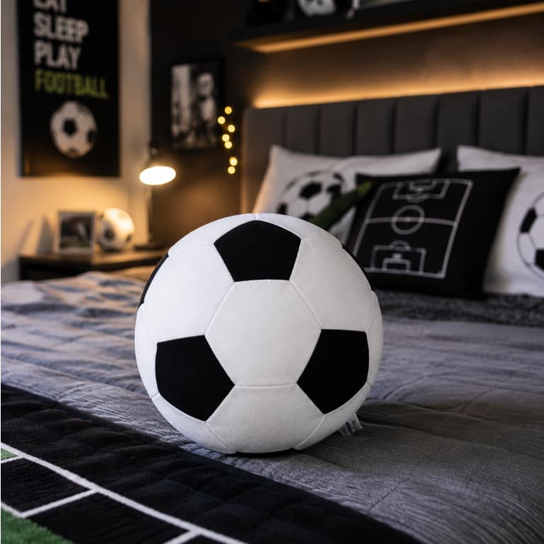 Almofada Bola De Futebol Balloon Enchimento em Micro pérolas, Poliamida Premium, Maciez