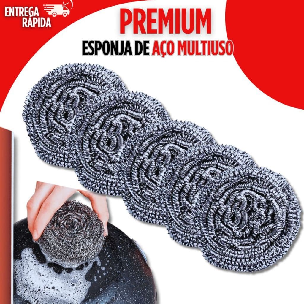 Esponja Aço Inox Lava Louça Não Enferruja Limpeza Pesada Bucha Palha de Aço Panela Cozinha
