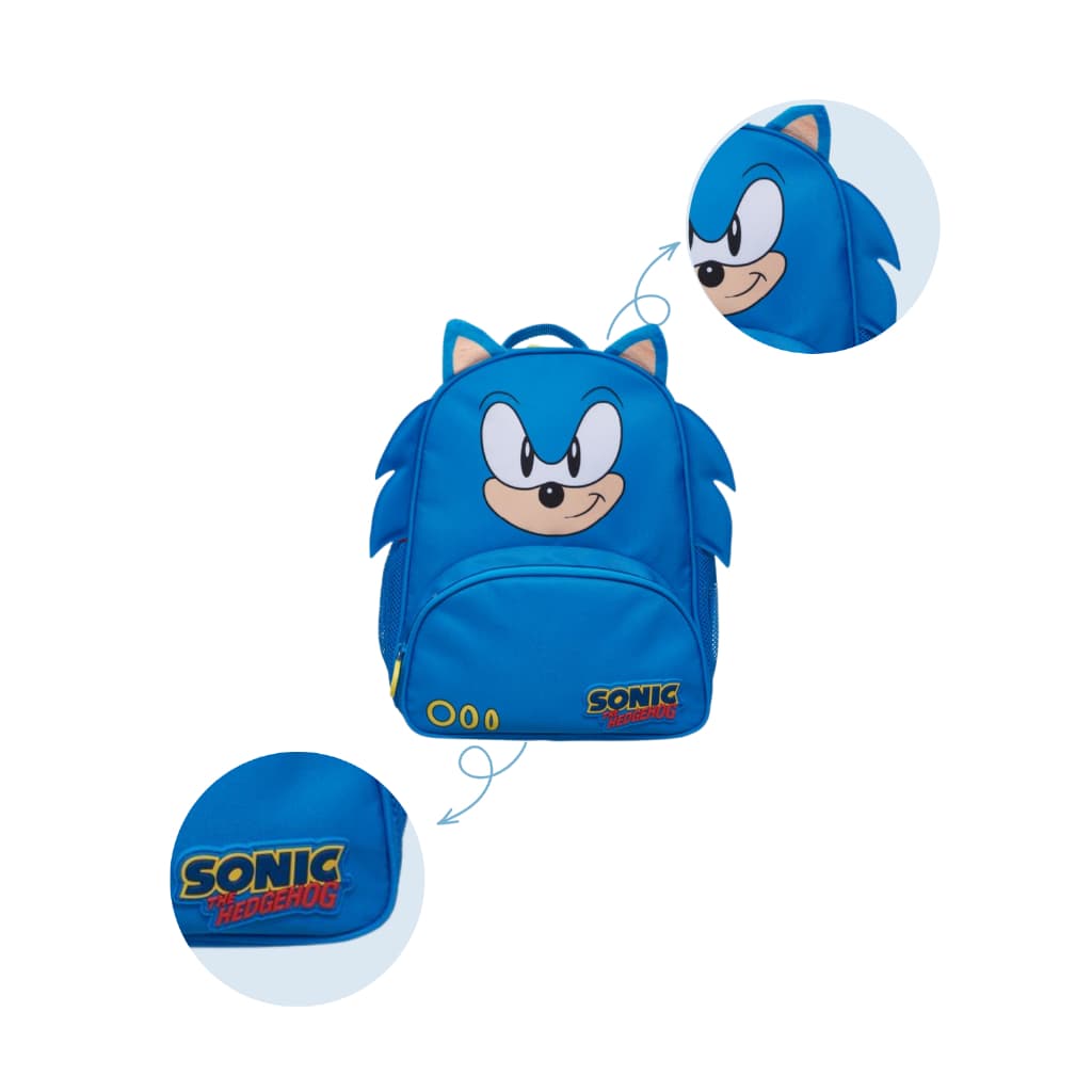 Mochila Escolar Infantil Sonic Tiny Azul 100% Poliéster  - Pacific