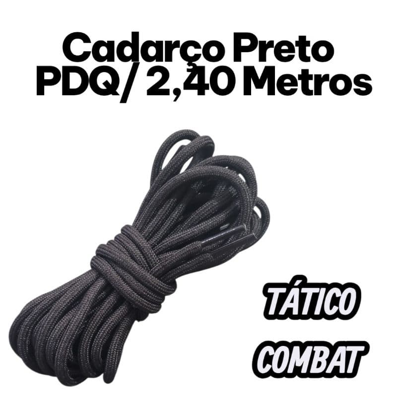 Par Cadarço PQD 2.40 Metros Cadarço Redondo Tático Militar Preto