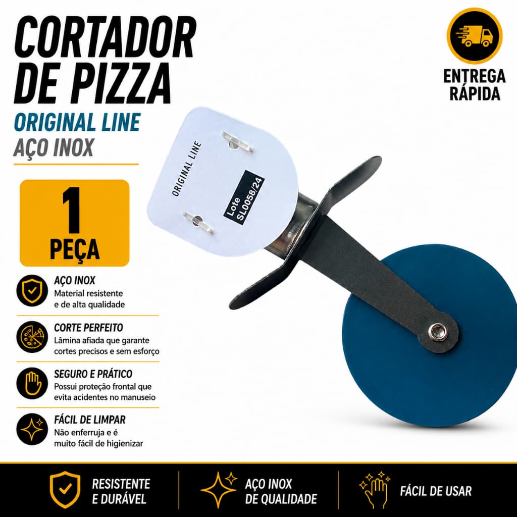 Cortador De Pizza Original Line Aço Inox