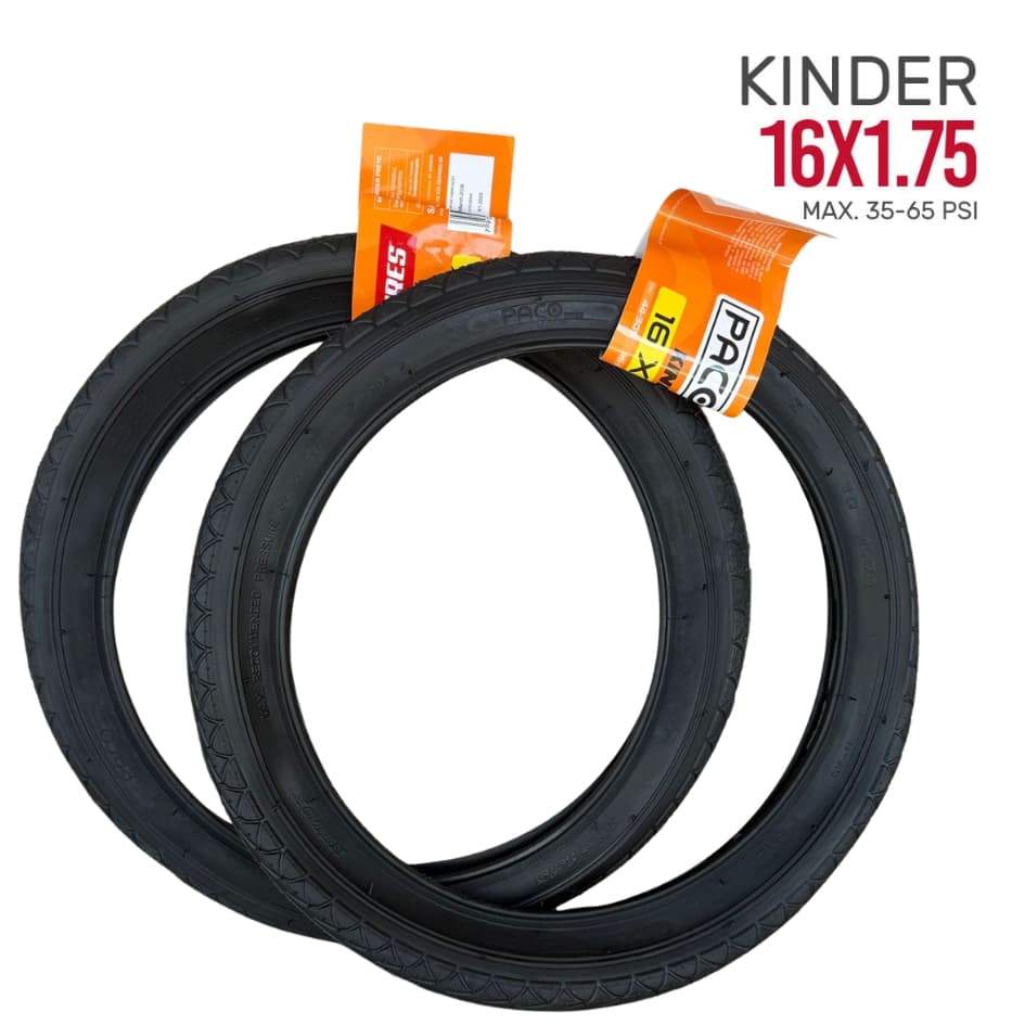 Pneu Aro 16x1.75 Paco Kinder para Bicicleta Bike Aro 16 Infantil Mirim