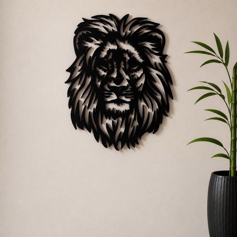 Quadro Decorativo Leão 3D Vazado – Elegância e Personalidade para Seu Ambiente