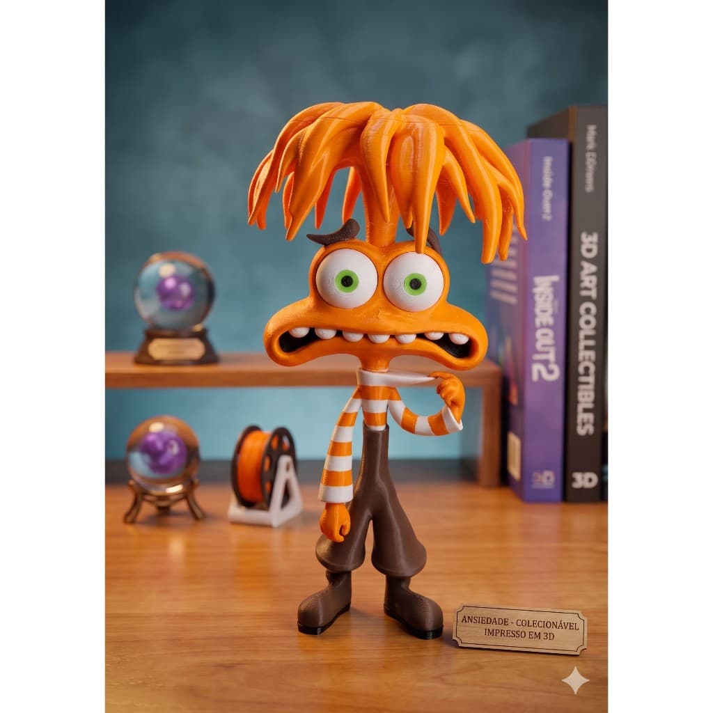 Boneco Ansiedade Divertidamente em Plástico – Colecionável - Presente - Geek - Coleção