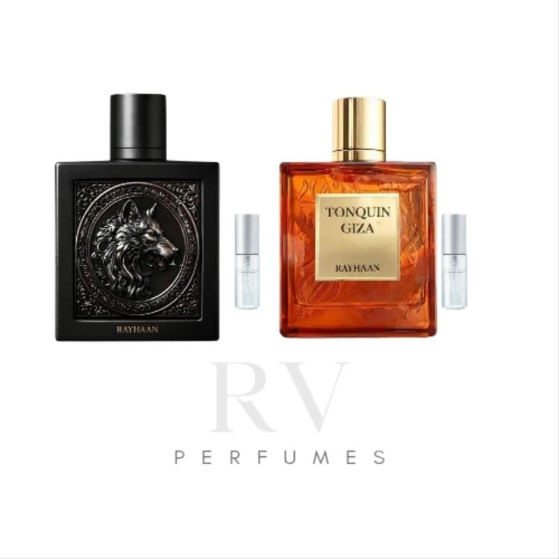 Combo Lançamentos – Rayhaan Wolf + Rayhaan Toquin Giza | Perfumes Árabes Masculinos Alta Fixação