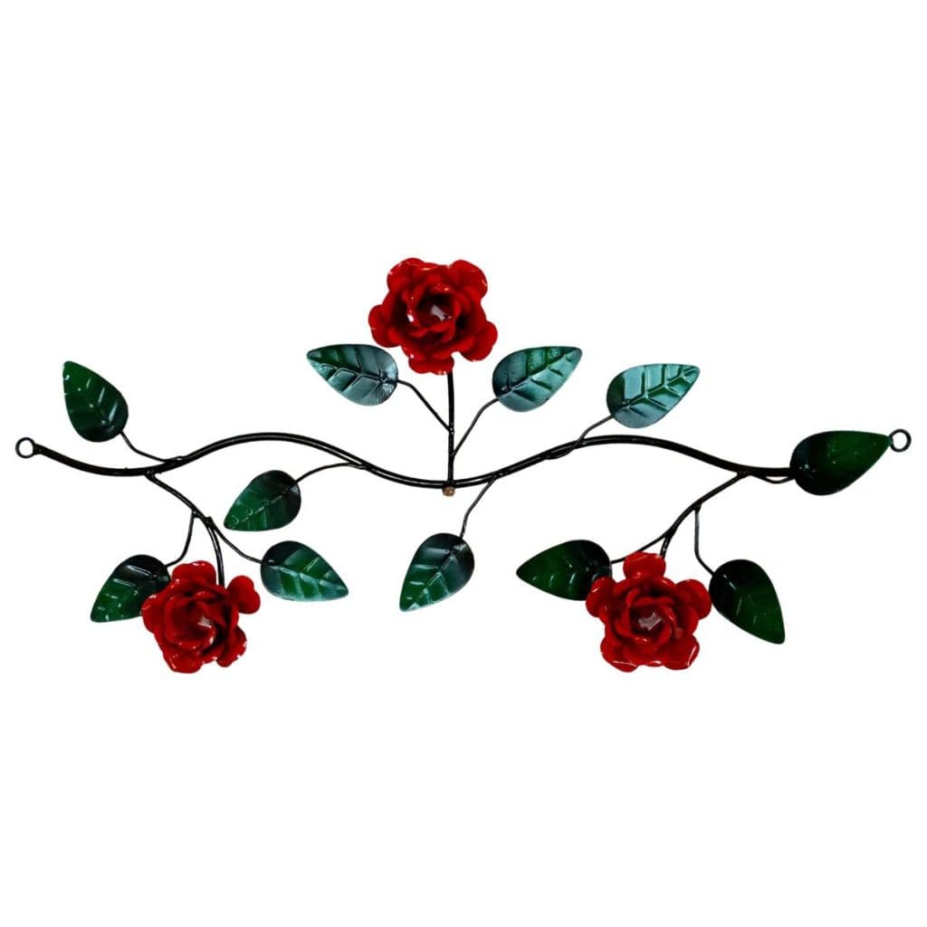 Arranjo Decorativo em Ferro com Rosas Artesanal / Quadro Decorativo 3 rosas