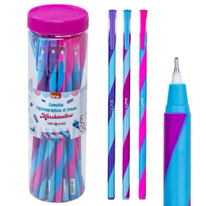 Kit de canetas Marshmallow BRW 0,7mm esferográfica colorida