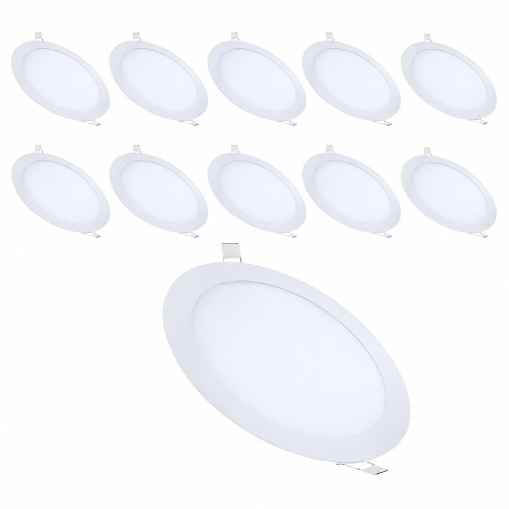 Kit 10 Luminárias Led 18w 6500K Branco Frio Redonda Embutir Asus Bivolt