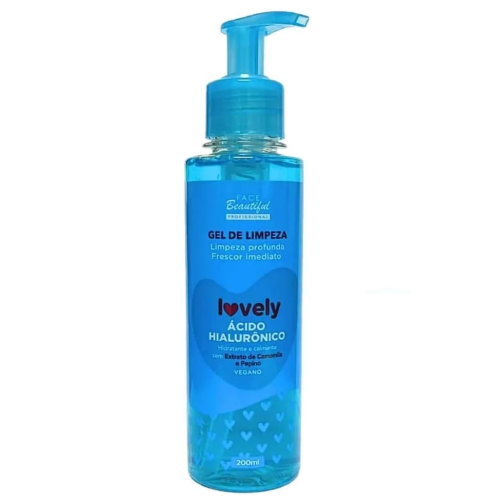 Gel De Limpeza Facial Face Beautiful Lovely Ácido Hialurônico 200ml Skincare