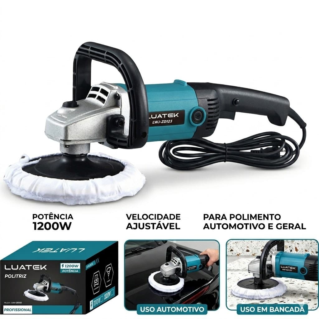 Politriz Automotiva Luatek 1200w Velocidade Ajustável