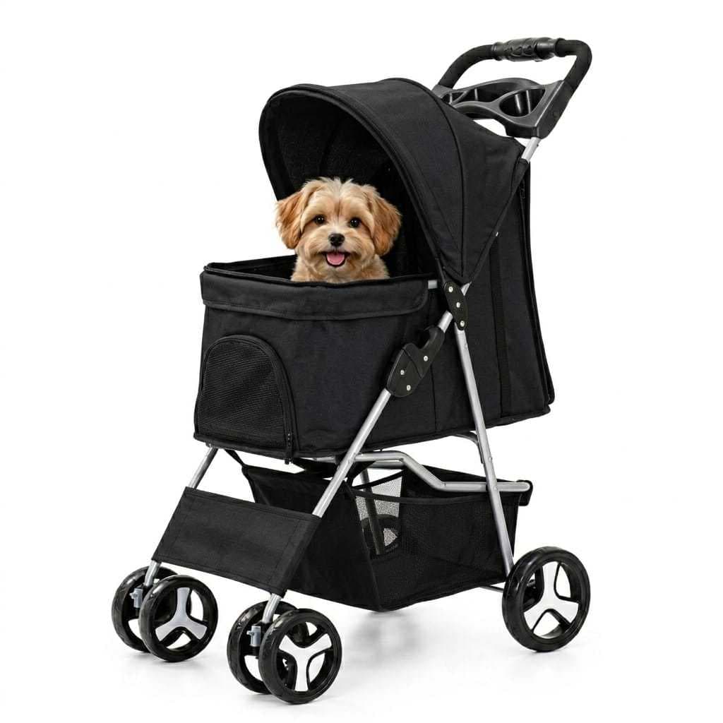 Carrinho Pet  Passeio Transporte  Para Cachorro  Gato Dobrável Seguro Confortável Portátil