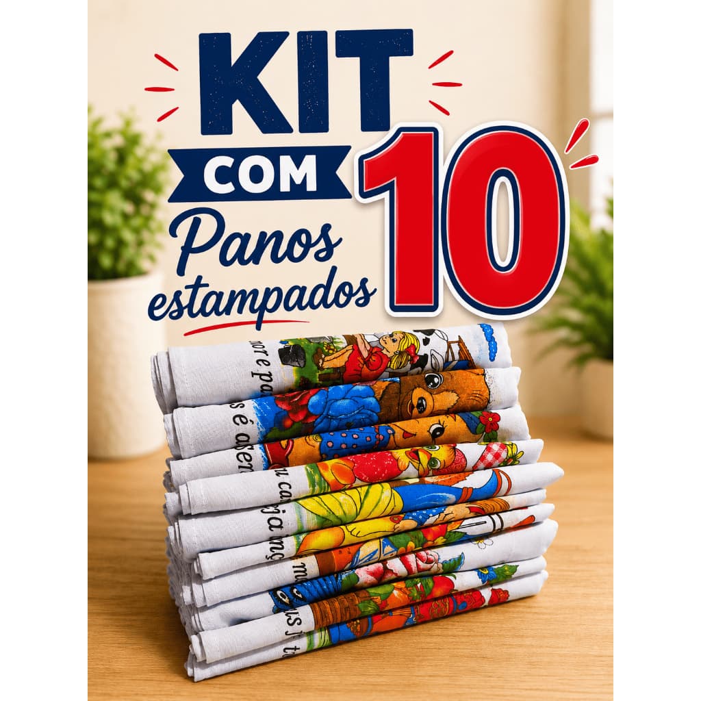Kit 2/5/10 Panos De Prato Copa Estampado 100% Algodão Extra Grande Envio Imediato