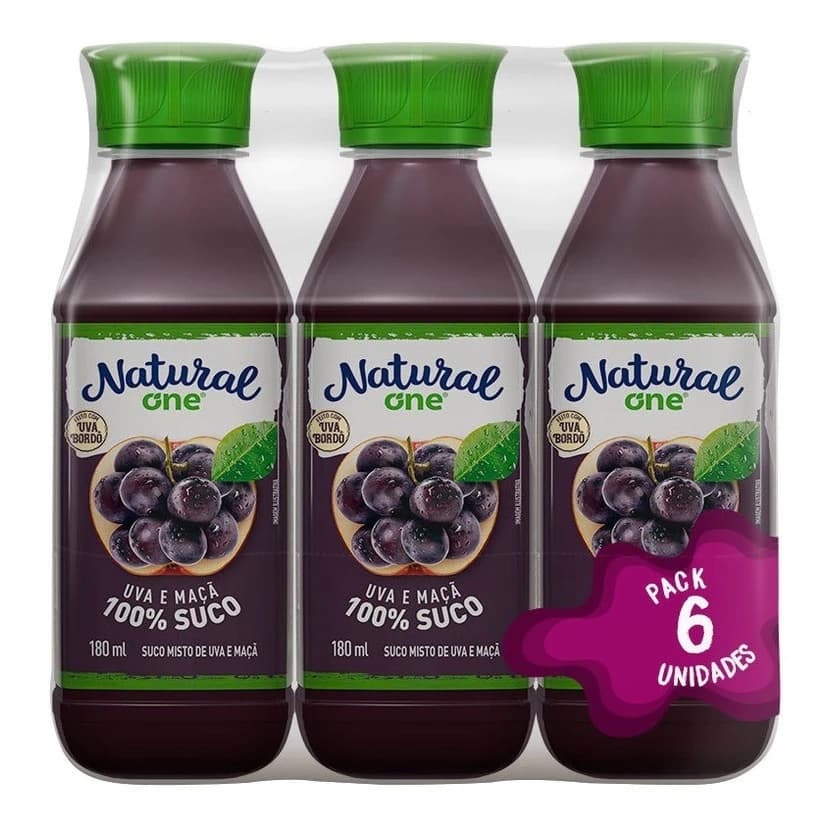 NATURAL ONE SUCO DE UVA 180ML KIT C 6/12 LANCHEIRA ESCOLA TRABALHO CRIANÇAS