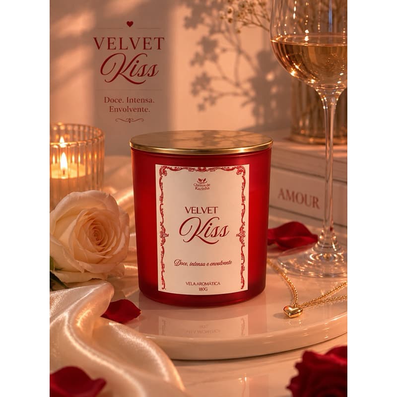 vela aromatica dia dos namorados Velvet Kiss inspirada em perfume arabe