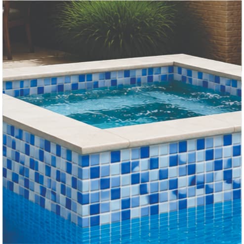 Borda de Piscina Adesivo Auto Colante Pastilha Azul