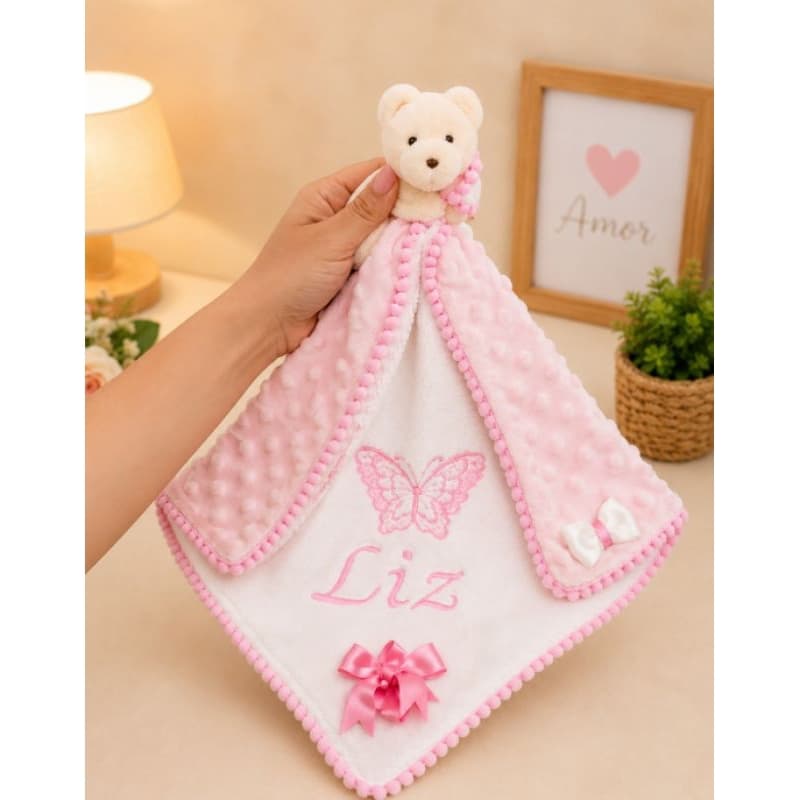 Naninhas Personalizado o nome do bebê, menina ,tecido plush Pipoquinha tema borboleta