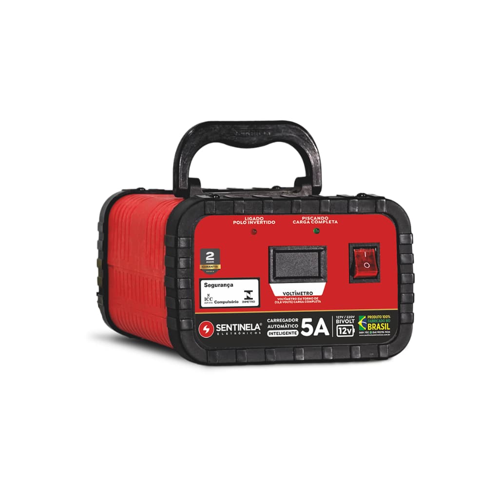 Carregador Bateria Veicular Inteligente Profissional 10amperes 12v 5A  42ah Flutuação Automotivo Carro Náutico Agrícola